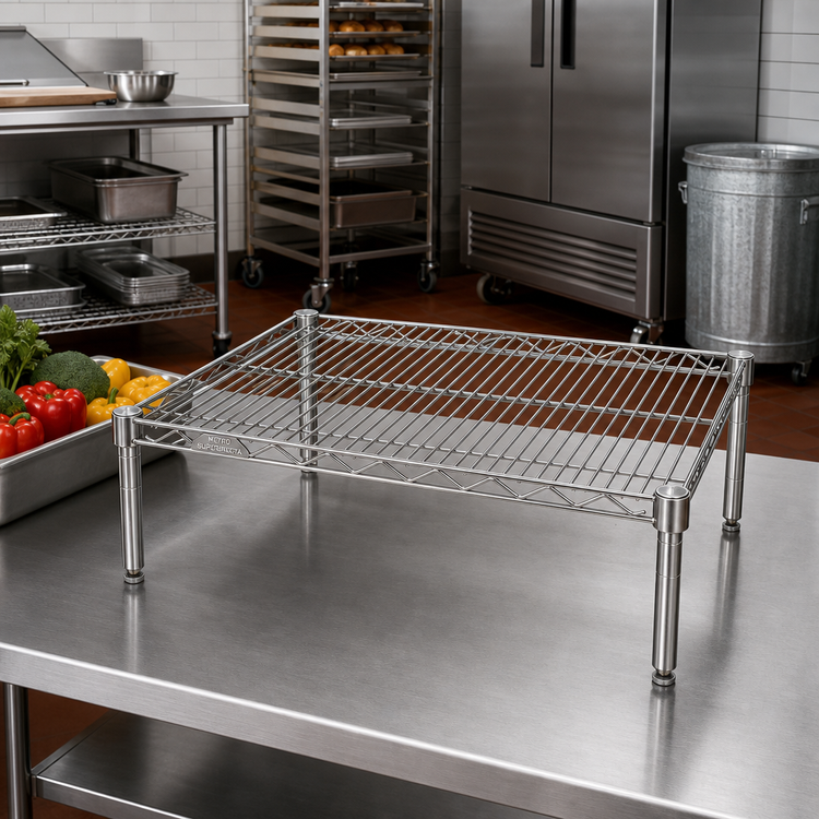 Product image #2 for Metro Super Erecta Chrome Open-Wire Dunnage Rack Platform, 21 x 24 Inches
