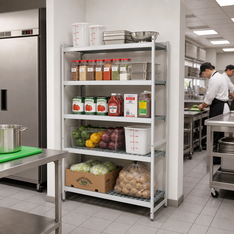 Product image #2 for Fermostock 5-Tier Polymer Shelving Unit Expansion Kit, 26W x 14D x 83H