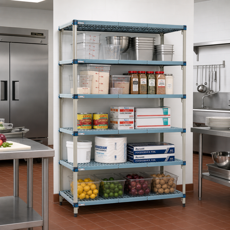 Product image #2 for MetroMax Q 5-Shelf Starter Shelving Unit, 48W x 24D x 74H, Polymer/Wire, Stationary
