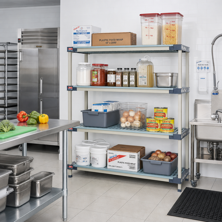 Product image #2 for MetroMax 4 Add-On Polymer Shelving Unit, 4 Shelves, 60"W x 21"D x 63"H