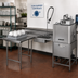 Thumbnail image #2 for Spec-Master Island Soiled Dishtable with Pre-Rinse Sink and Dish Landing Shelf, Right-to-Left, 66-Inch x 60-Inch