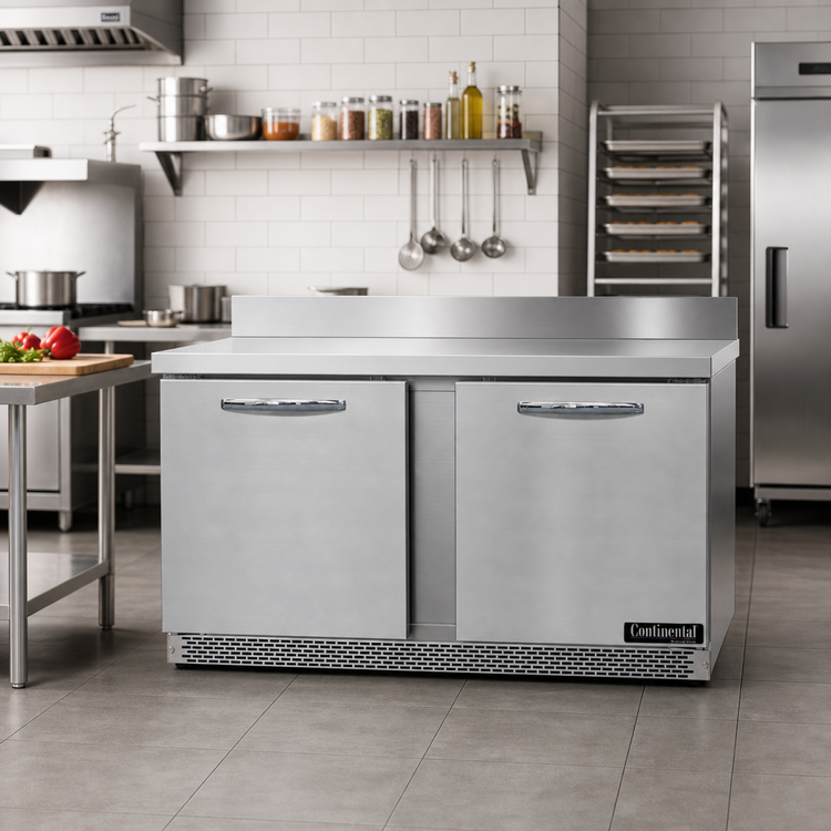 Product image #2 for Continental Refrigerator SWF60NBS-FB 60-Inch Two-Section Front Breathing Worktop Freezer with 5 1/2-Inch Backsplash