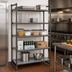 Thumbnail image #2 for Cambro Camshelving Basics Plus 5-Tier Stationary Starter Unit, 24 x 60 x 84 Inches, 4 Vented Shelves and 1 Solid Shelf, Brushed Graphite