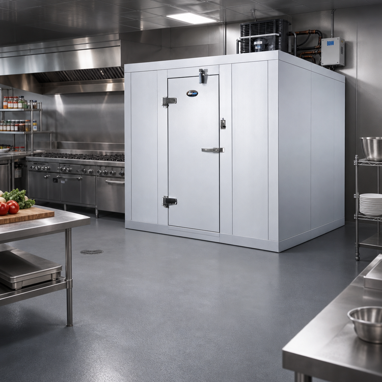 Product image #2 for Quick Ship Outdoor 6' x 6' Floorless Walk-In Cooler with Bohn Remote R-448A Refrigeration
