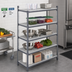 Thumbnail image #2 for Cambro Camshelving Basics Plus Vented Shelf Kit, 21 x 36 Inches, 5 Shelves, Brushed Graphite