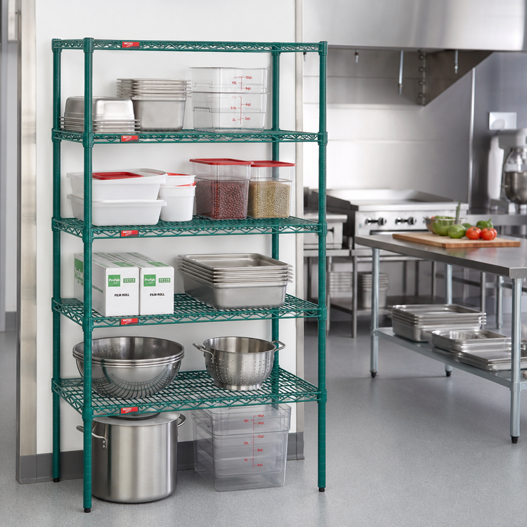 Product image #2 for Eagle Valu-Gard 5-Tier Stationary Starter Shelving Unit with QuadTruss®, 24 x 24 x 86 Inches, Green Epoxy