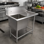 Thumbnail image #2 for John Boos Pro-Bowl 41PB1620-1D24R 1-Compartment Stainless Steel Sink with 24-Inch Right Drainboard, 14-Gauge 300-Series, 10-Inch Backsplash