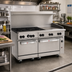Thumbnail image #2 for Wolf Challenger XL 60-Inch Gas Restaurant Range with 6 Open Burners, Thermostatic Griddle, Standard Oven and Convection Oven