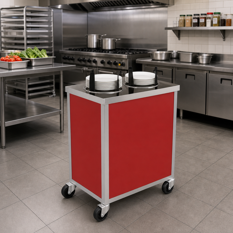 Product image #2 for Atlas Metal MEPD4-10-1/8 Mobile Enclosed Unheated Plate Dispenser with 4 Tubes for 10-1/8" Dishes