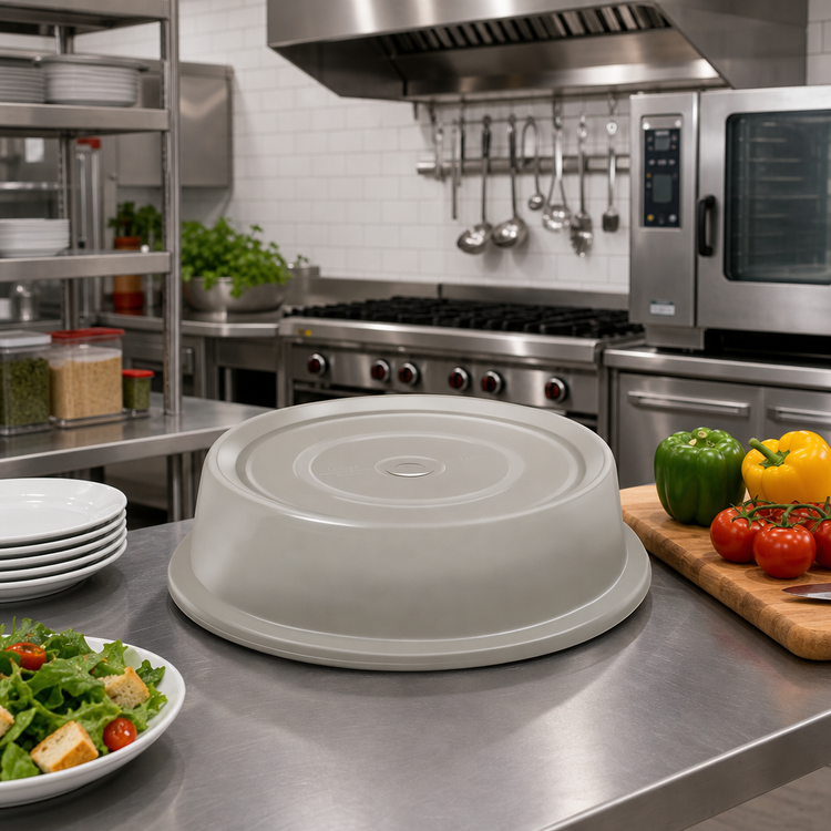 Product image #3 for Cambro Versa Camcover Round Fiberglass Plate Cover, 9-9/16 Inch Inside Diameter, Granite Gray