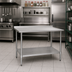 Thumbnail image #2 for Eagle Group BlendPort Budget Series Work Table with 16-Gauge 430 Stainless Steel Top, Rear Upturn, and Adjustable Undershelf, 60 x 30 Inches