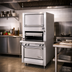 Thumbnail image #2 for Garland Master Series Heavy-Duty Upright Gas Broiler with Single Infrared Deck, Upper Warming Oven, and Storage Cabinet Base