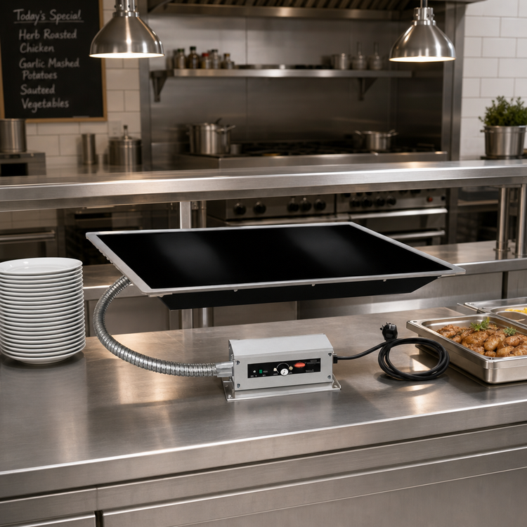 Product image #2 for Hatco HBGB-4818 Built-In Heated Base Ceramic Glass Warming Shelf, 48-Inch