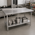 Thumbnail image #2 for John Boos Stallion Stainless Steel Work Table, 120 Inch W x 24 Inch D, 1-1/2 Inch Rear Up-Turn, Adjustable Undershelf