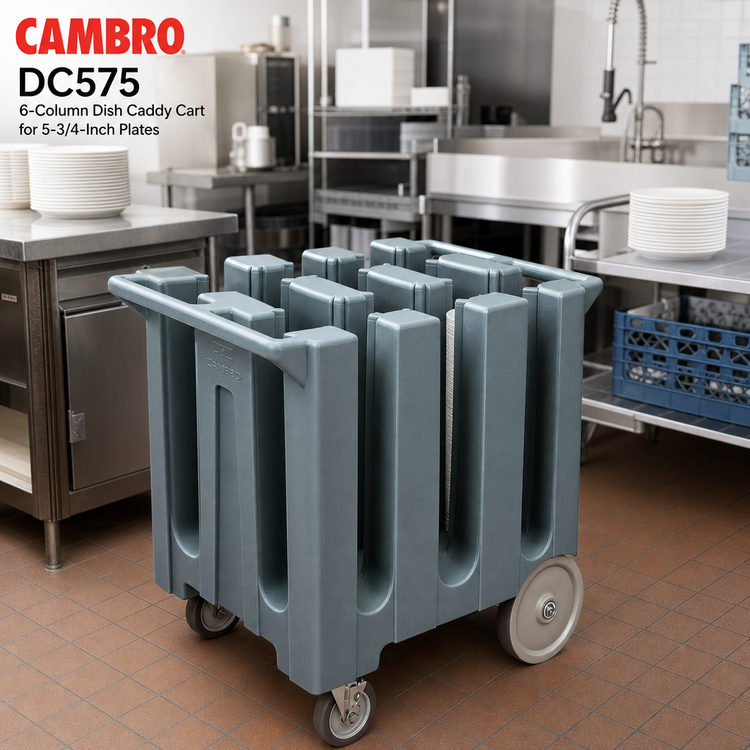Product image #3 for Cambro DC575 6-Column Dish Caddy Cart for 5-3/4-Inch Plates