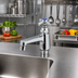 Thumbnail image #2 for T&S Brass Single Temperature Basin Faucet with Aerator Outlet and 4-Arm Color-Coded Handle