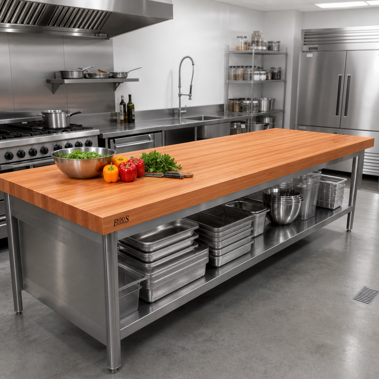 Product image #2 for Boos Block Ultra Premium Edge Grain American Cherry Kitchen Countertop, 108 x 48 x 3-Inch Thick, No Backsplash