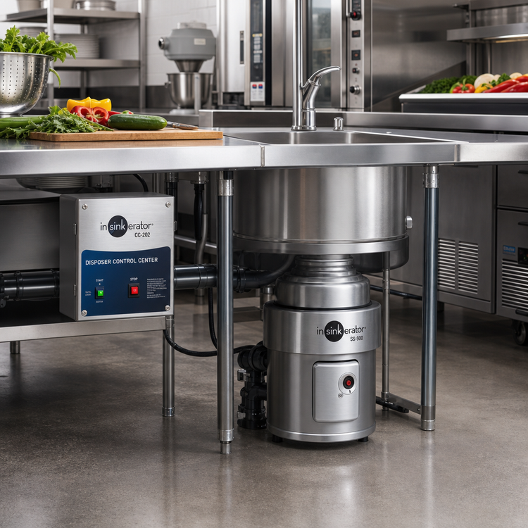 Product image #2 for InSinkErator SS-500 5 HP Large-Capacity Commercial Food Waste Disposer Complete Package with 18-Inch Bowl and CC-202 Control Center