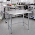 Thumbnail image #2 for Open Base Flat Top 430 Stainless Steel Work Table, 60 x 30 Inches, Galvanized Legs