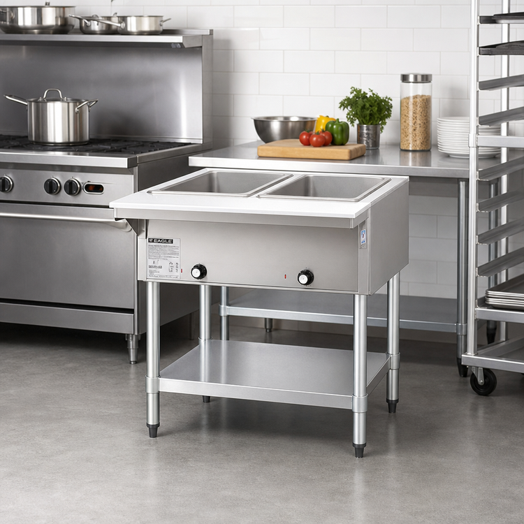 Product image #2 for Eagle Group 33-Inch Natural Gas Hot Food Table with 2 Dry Wells, Open Base