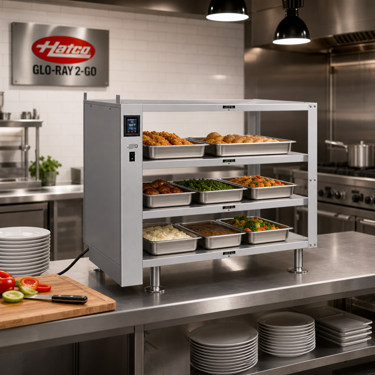 Product image #3 for Hatco Glo-Ray 2-Go 3-Tier Heated Holding Shelf with Touchscreen Controls, 39 x 20 Inch Shelves