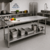 Thumbnail image #2 for Advance Tabco 144-Inch x 30-Inch Flat Top Stainless Steel Work Table with Adjustable Undershelf