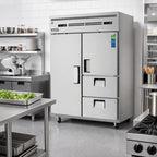 Thumbnail image #2 for Everest Refrigeration ESWQ2D2 Two-Section Dual-Temperature Reach-In Refrigerator/Freezer, 39/13 Cu. Ft., 1 Full Door, 1 Half Door, 2 Drawers
