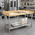 Thumbnail image #2 for Eagle Group 72-Inch x 30-Inch Baker's Work Table with Hardwood Top and Undershelf