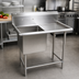 Thumbnail image #2 for John Boos Pro-Bowl 1-Compartment Floor Model Stainless Steel Sink with Right-Hand Drainboard and 10-Inch Backsplash