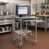 Thumbnail image #2 for Eagle Group Stainless Steel Mobile Computer Workstation with Keyboard Drawer and Polyurethane-Tread Casters, 30 x 30 x 53-3/8 Inches