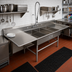 Thumbnail image #2 for John Boos Pro-Bowl 3-Compartment Stainless Steel Platter Sink with Left and Right 30