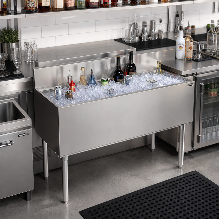 Product image #2 for Krowne Royal Series 48-Inch Stainless Steel Underbar Ice Bin/Cocktail Unit, 147 lb Capacity