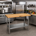 Thumbnail image #2 for John Boos 60 Inch x 30 Inch Northern Hard Rock Maple Wood Top Work Table with Adjustable Undershelf