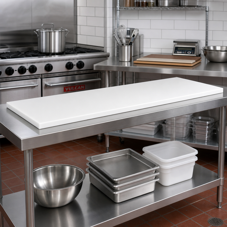 Product image #2 for John Boos Reversible Poly Replacement Work Table Top, 120 x 24 x 1/2 Inch