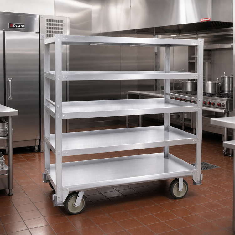 Product image #2 for Cres Cor Correctional Aluminum Queen Mary Cart with 5 Shelves