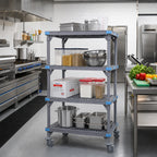 Thumbnail image #2 for Quantum Millenia QPM186074VS-4 Mobile Gray Polymer Shelving Unit, 4-Shelf, 60"W x 18"D x 74"H
