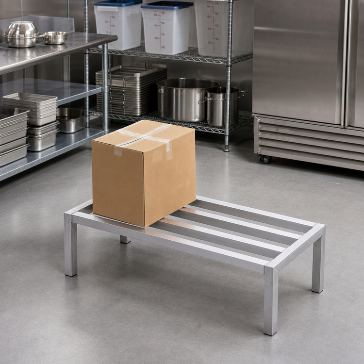 Product image #2 for Channel Manufacturing Promo Series Tubular Aluminum Dunnage Rack, 48 x 20 x 12 Inches, 2,000 lb. Capacity