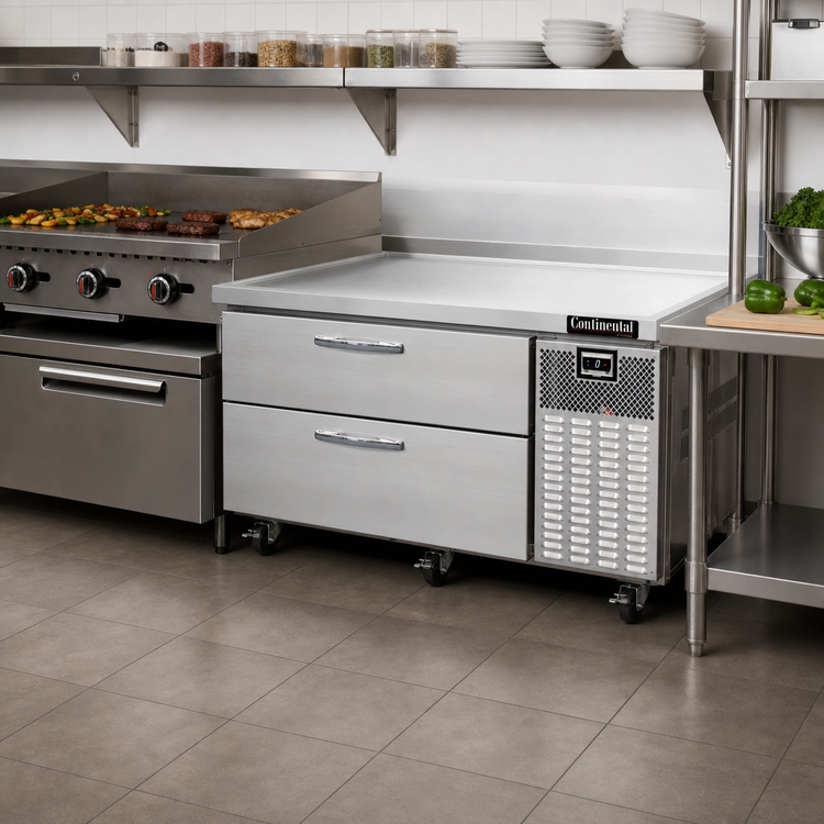 Product image #2 for Continental Refrigerator D60GFN One-Section Freezer Griddle Stand with Two Drawers