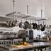 Thumbnail image #2 for John Boos Ceiling-Mounted Square Stainless Steel Pot Rack with 33 Double Hooks