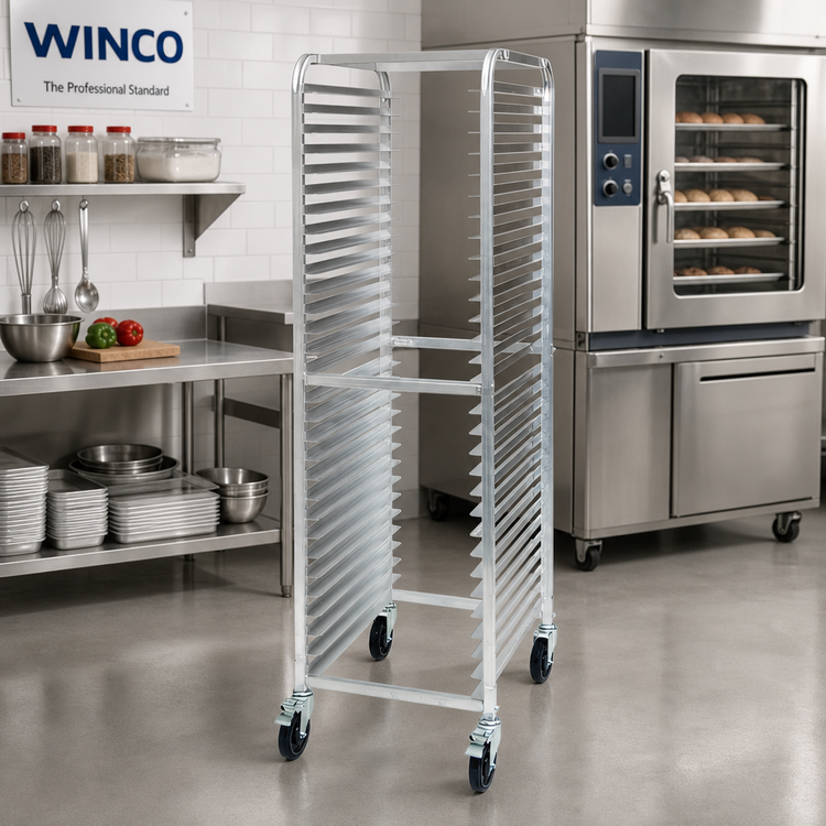 Product image #2 for Winco AWRK-30 Mobile Full-Height End-Loading Aluminum Sheet Pan Rack, 30-Pan Capacity