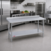 Thumbnail image #2 for Duke 48 Inch x 30 Inch 16-Gauge 400-Series Stainless Steel Work Table with 1-1/8 Inch Riser and Stainless Undershelf
