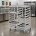 Thumbnail image #2 for Channel Manufacturing Aluminum Cafeteria Tray Delivery Rack, Double Section Side-Load, 36-Tray Capacity