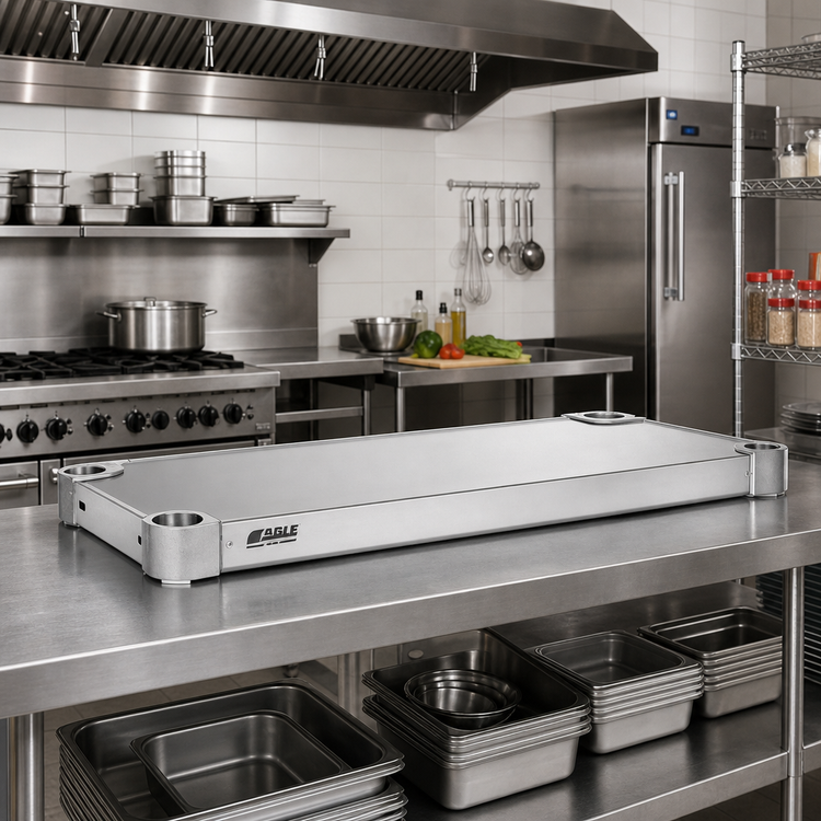 Product image #3 for Eagle Quik-Set Flat Solid Stainless Steel Shelf, 54 x 18 Inches, Marine Edge