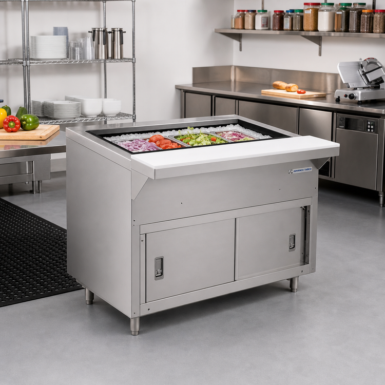 Product image #2 for Advance Tabco Triumph Heavy Duty Ice Cooled Serving Counter, 2-Pan, 31-13/16 Inch Wide