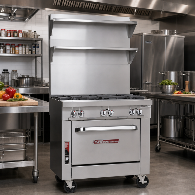 Product image #2 for Southbend Platinum 48-Inch Heavy-Duty Gas Sectional Range with 8 Open Burners, Cabinet Base, 280,000 BTU