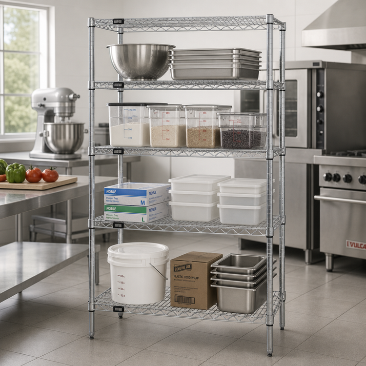 Product image #2 for Quantum 36" W x 24" D x 86" H Chrome Wire Shelving Starter Kit