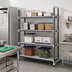Thumbnail image #2 for Cambro Camshelving® Elements XTRA 4-Shelf Solid Stationary Add-On Polymer Shelving Unit, 18 x 54 x 72 Inches, Speckled Gray