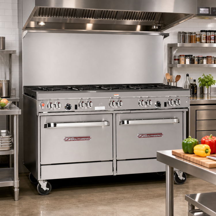 Product image #2 for Southbend Ultimate 60-Inch Gas Restaurant Range with 10 Open Burners and 2 Convection Ovens