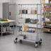 Thumbnail image #2 for Quantum 36 Inch x 18 Inch x 80 Inch Mobile Enclosure Wire Shelving Cart, 4-Shelf, Chrome Finish