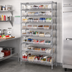 Thumbnail image #2 for Quantum 36 Inch W x 24 Inch D x 74 Inch H Chrome Plated Bin Wire Shelving System with 12 Wire Shelves and 55 Clear Bins